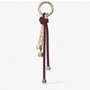Michael Kors Elegant Burgundy Keychain with Gold Accents